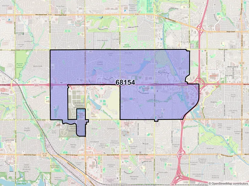 Map of ZIP Code 68154 — Omaha, NE