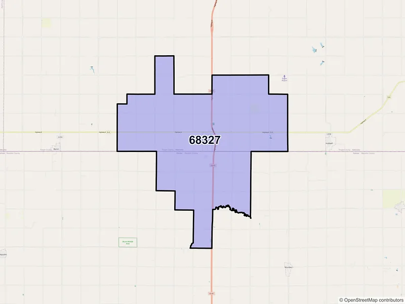 Map of ZIP Code 68327 — Chester, NE