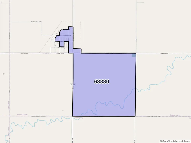 Map of Cordova, Nebraska and ZIP codes