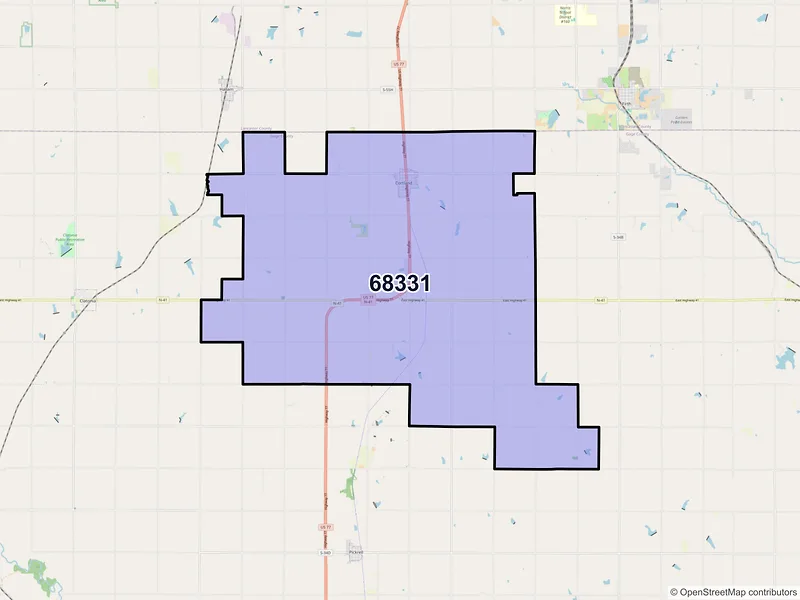 Map of ZIP Code 68331 — Cortland, NE