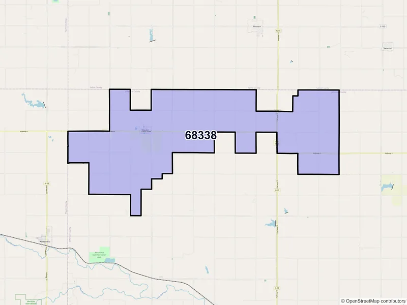 Map of ZIP Code 68338 — Daykin, NE