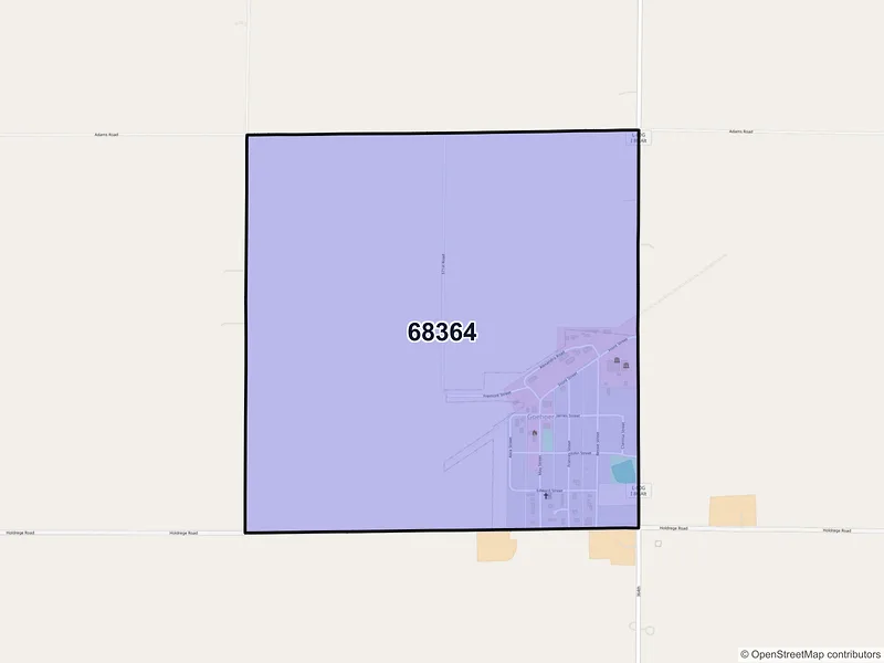 Map of Goehner, Nebraska and ZIP codes