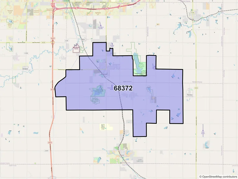 Map of Hickman, Nebraska and ZIP codes