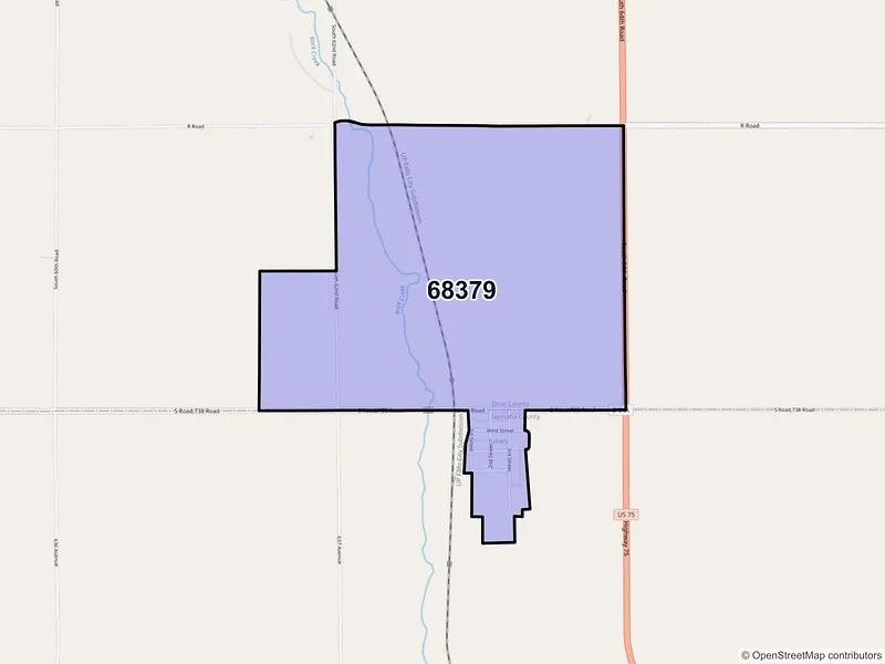 Map of ZIP Code 68379 — Julian, NE