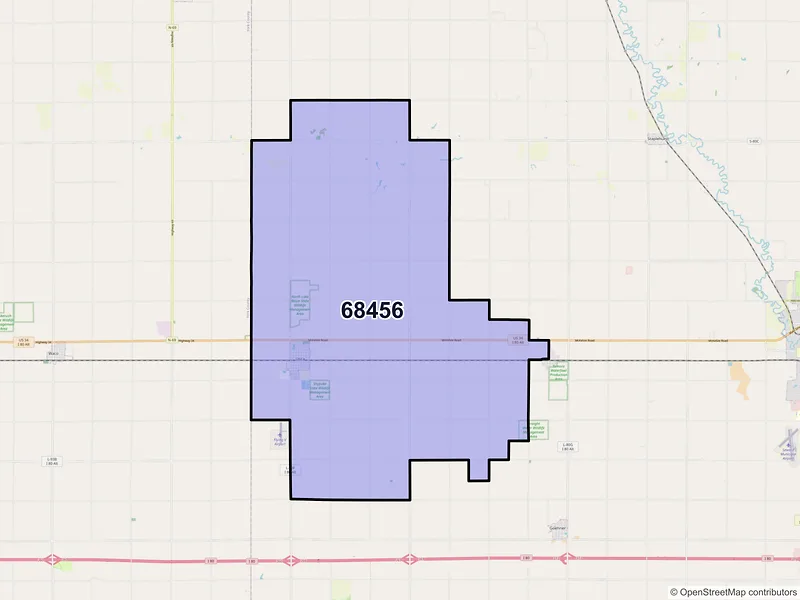 Map of ZIP Code 68456 — Utica, NE
