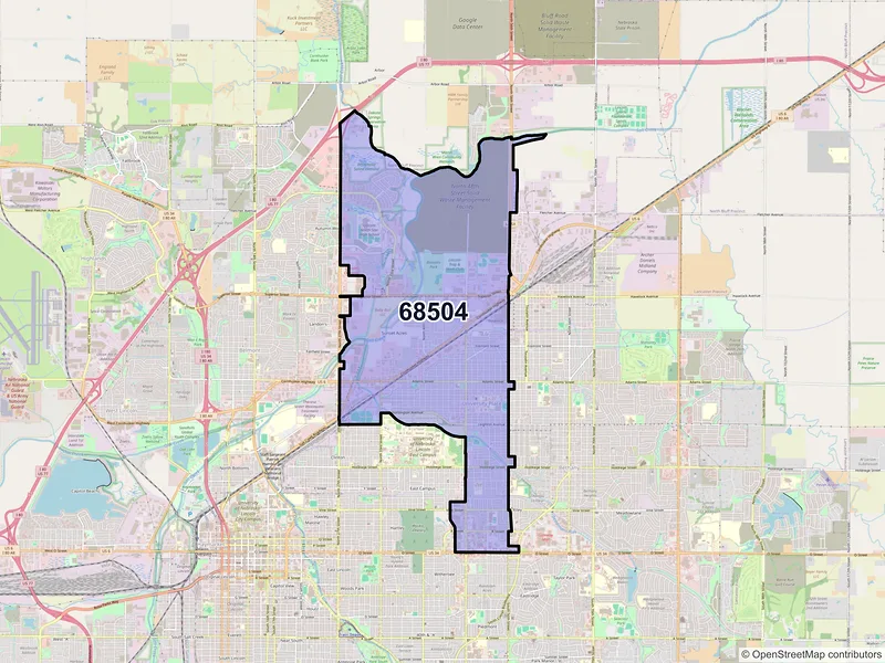 Map of ZIP Code 68504 — Lincoln, NE