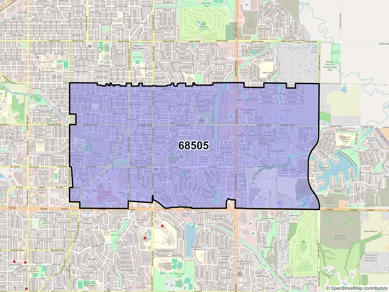 Map of ZIP Code 68505 — Lincoln, NE