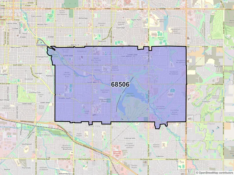 Map of ZIP Code 68506 — Lincoln, NE
