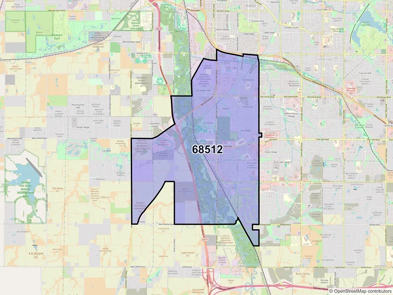 Map of ZIP Code 68512 — Lincoln, NE