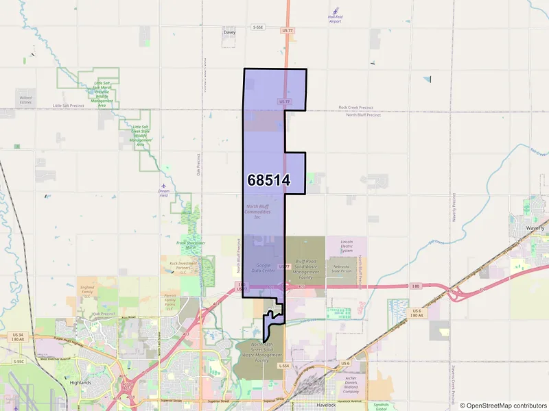 Map of ZIP Code 68514 — Lincoln, NE