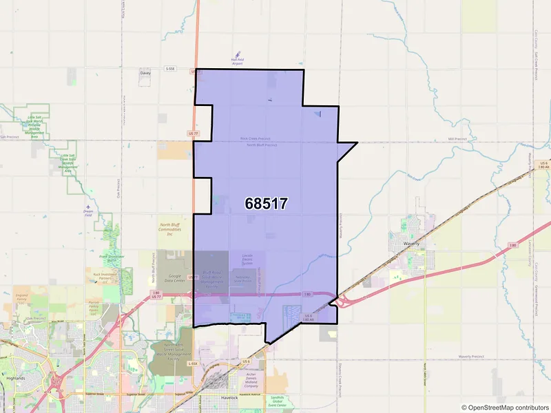 Map of ZIP Code 68517 — Lincoln, NE