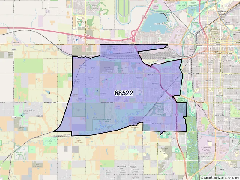 Map of ZIP Code 68522 — Lincoln, NE