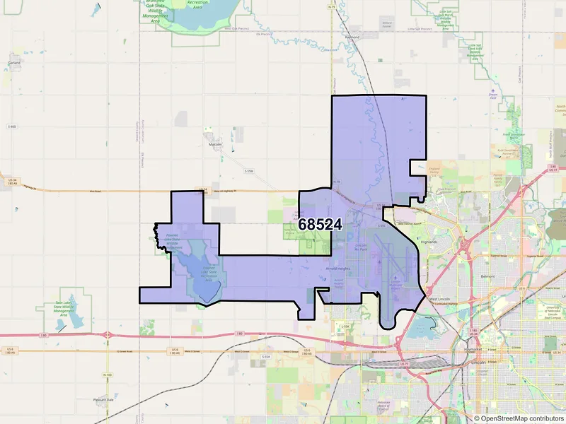 Map of ZIP Code 68524 — Lincoln, NE