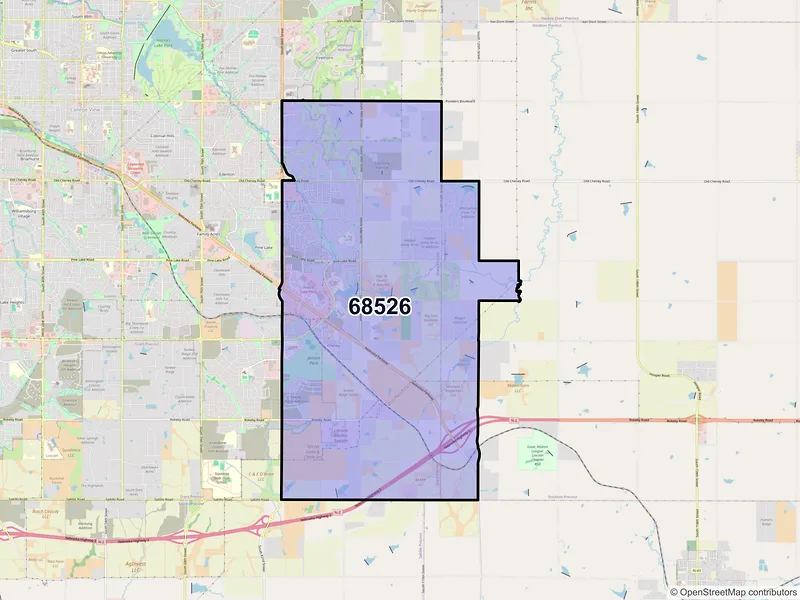 Map of ZIP Code 68526 — Lincoln, NE