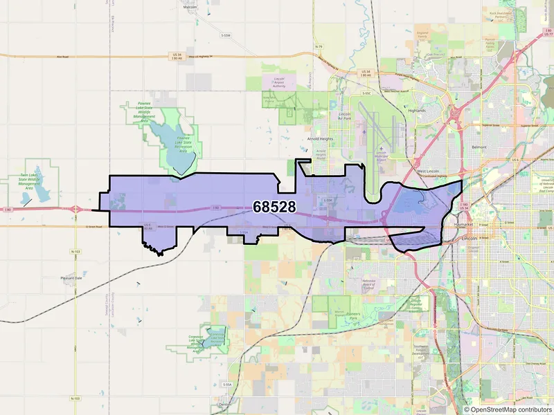 Map of ZIP Code 68528 — Lincoln, NE