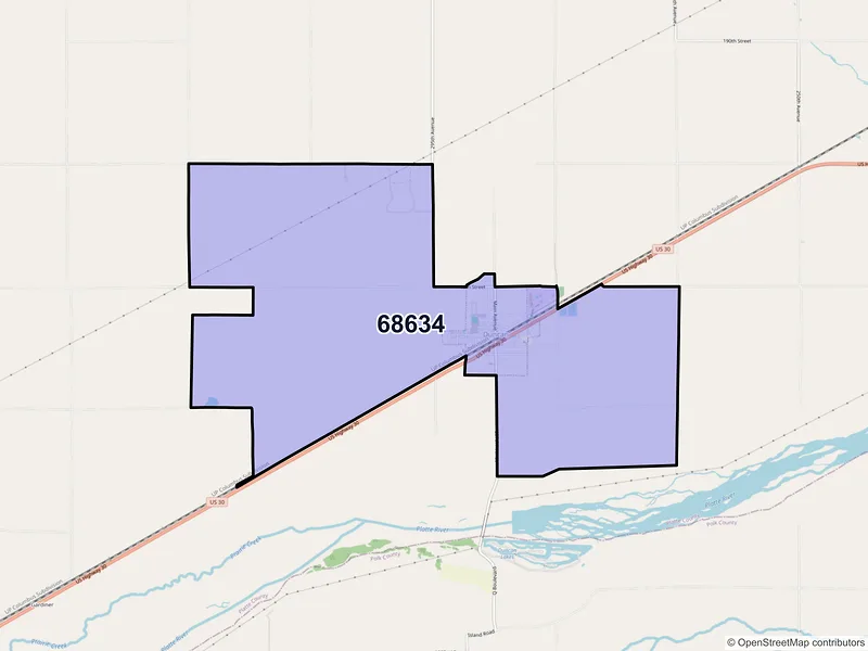Map of Duncan, Nebraska and ZIP codes