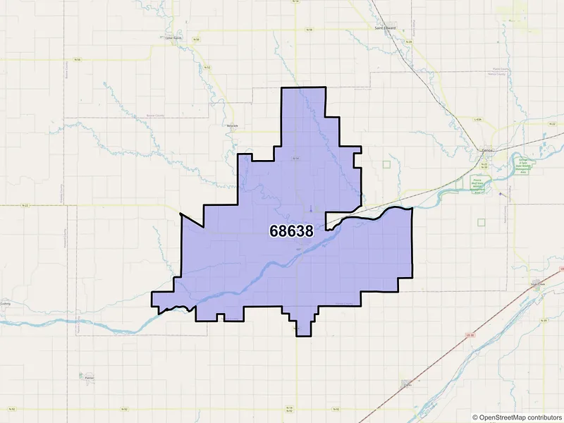 Map of ZIP Code 68638 — Fullerton, NE