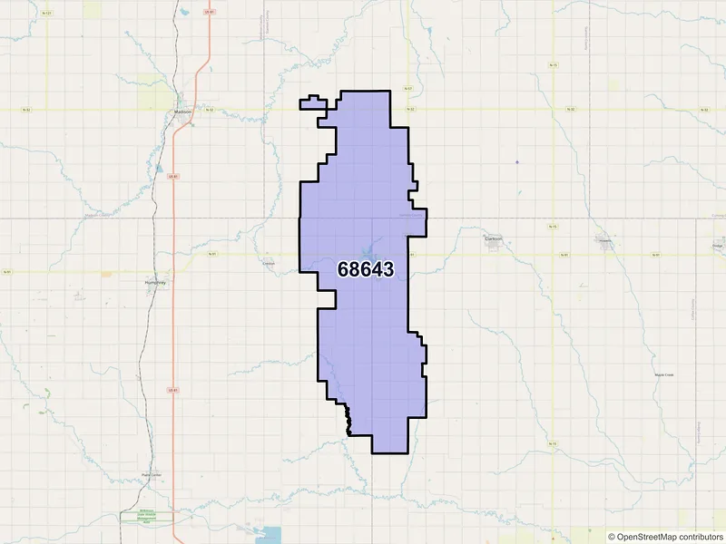 Map of Leigh, Nebraska and ZIP codes