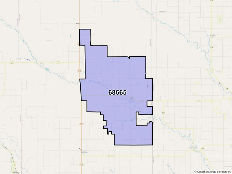 Map of ZIP Code 68665 — Spalding, NE
