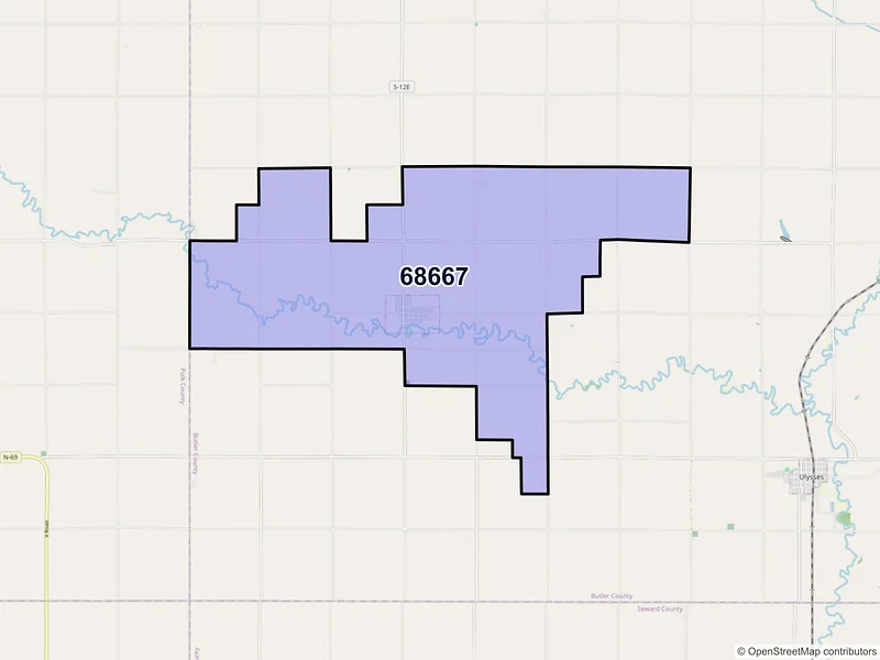 Map of Surprise, Nebraska and ZIP codes