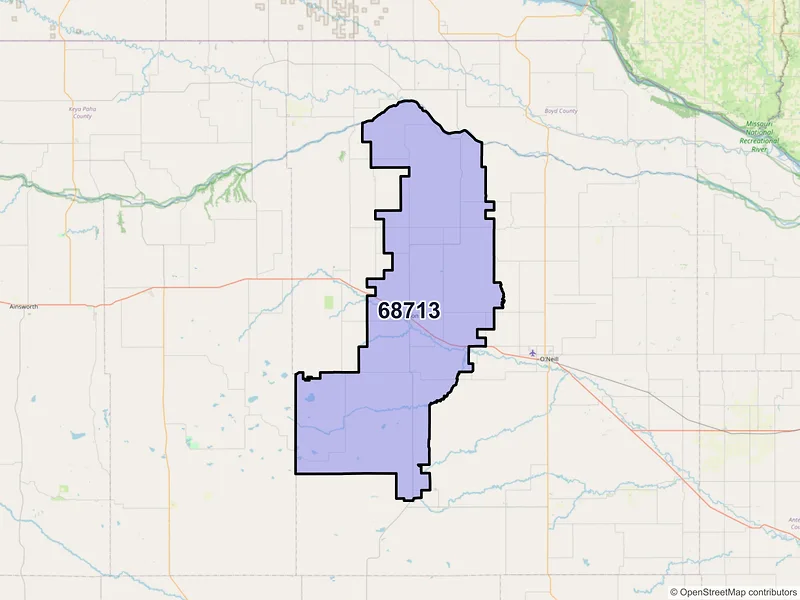 Map of ZIP Code 68713 — Atkinson, NE