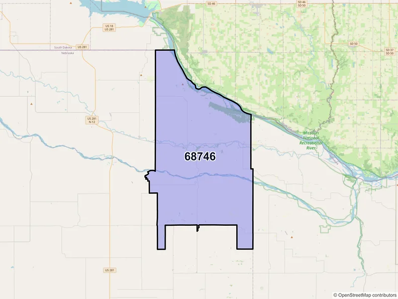 Map of ZIP Code 68746 — Lynch, NE