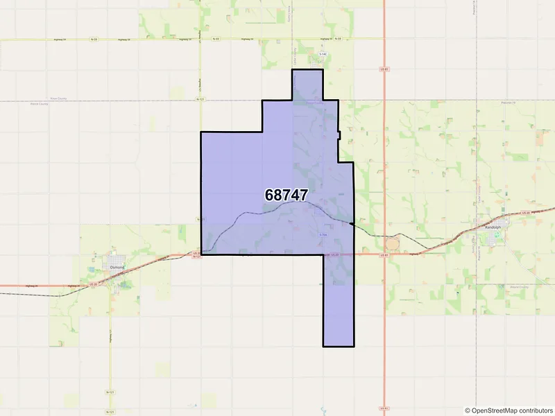 Map of ZIP Code 68747 — Mclean, NE