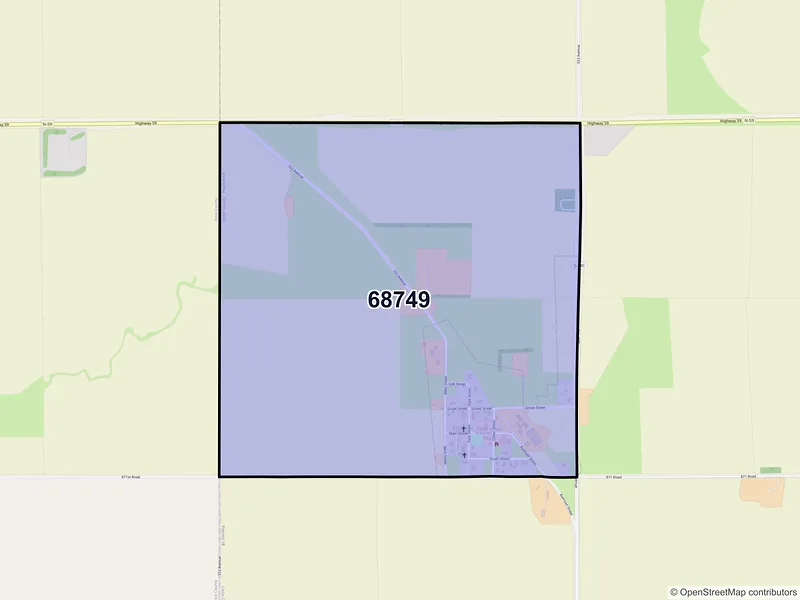 Map of Magnet, Nebraska and ZIP codes