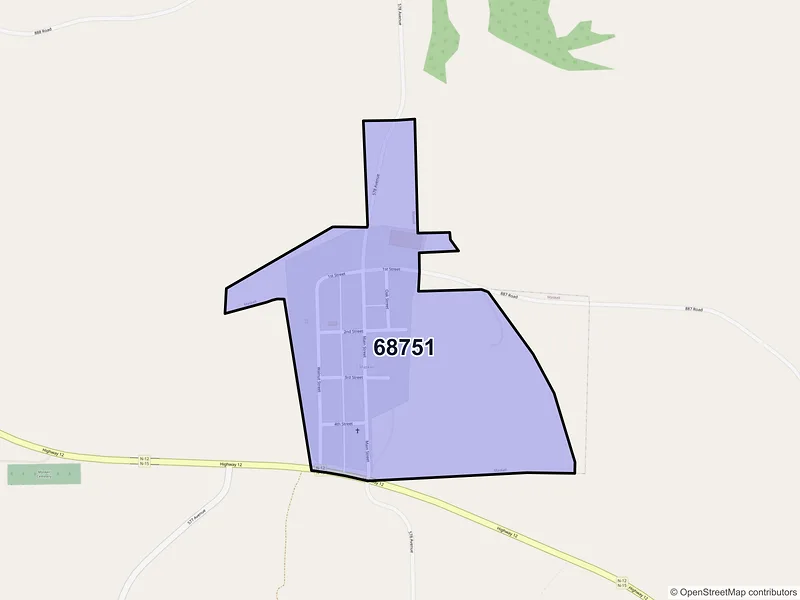 Map of ZIP Code 68751 — Maskell, NE