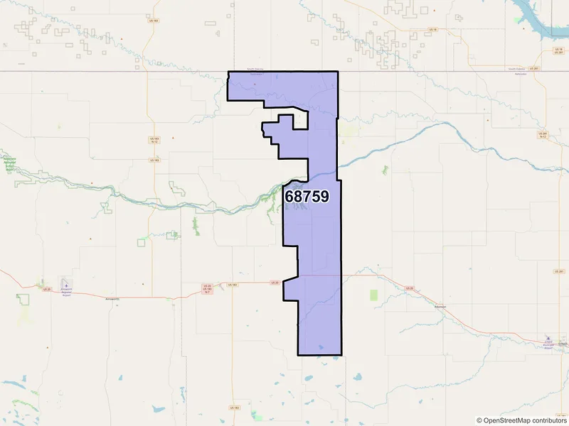 Map of Newport, Nebraska and ZIP codes