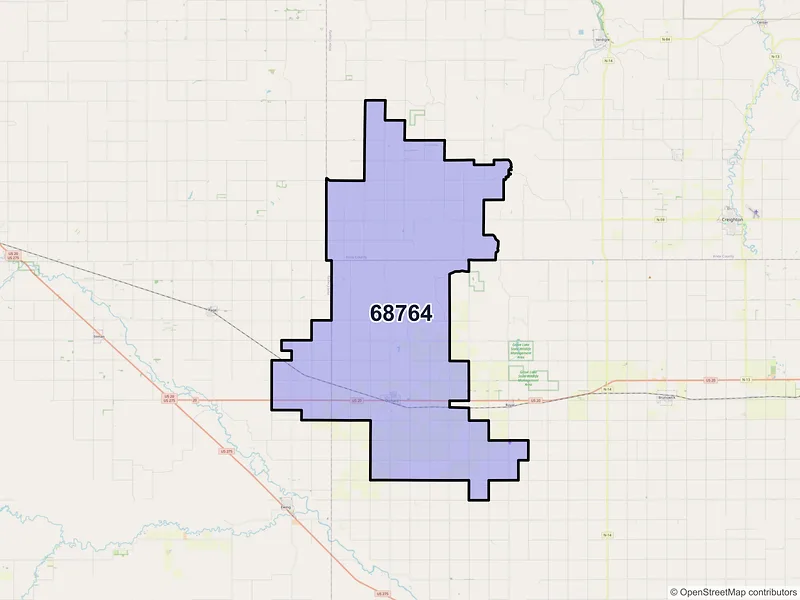Map of ZIP Code 68764 — Orchard, NE