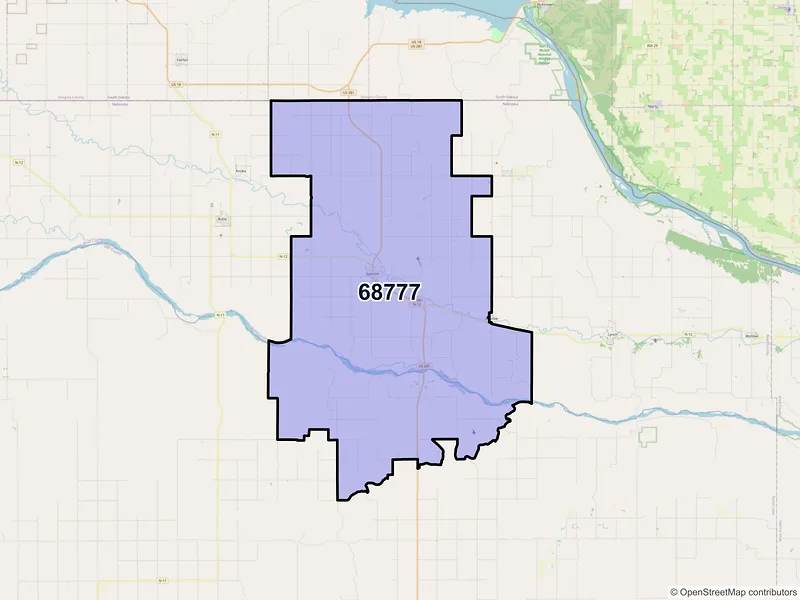 Map of ZIP Code 68777 — Spencer, NE