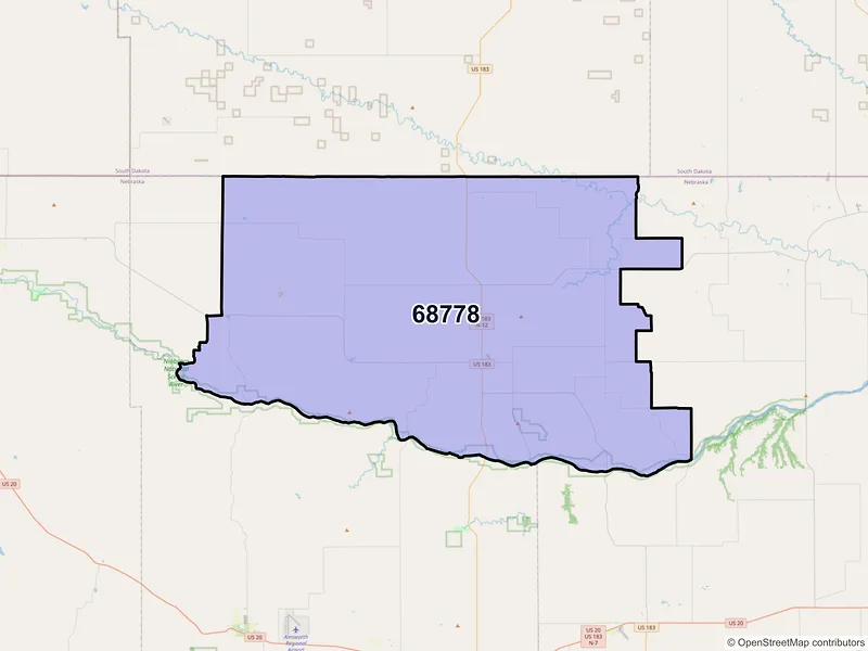 Map of ZIP Code 68778 — Springview, NE