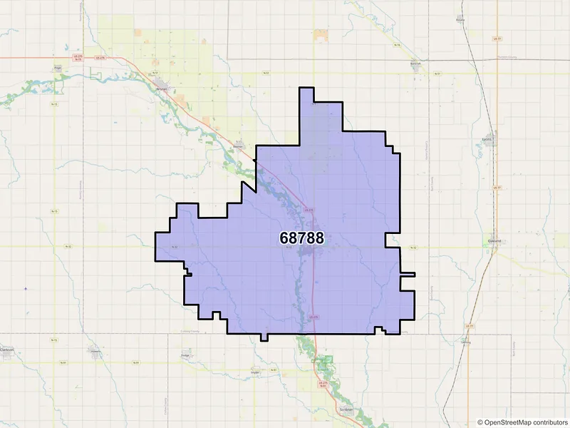 Map of ZIP Code 68788 — West Point, NE