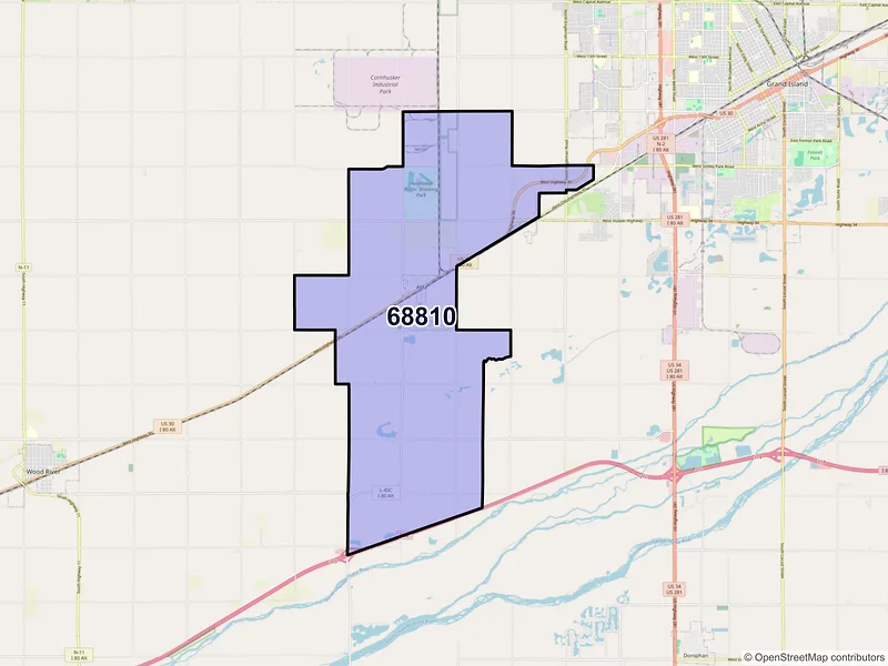 Map of ZIP Code 68810 — Alda, NE