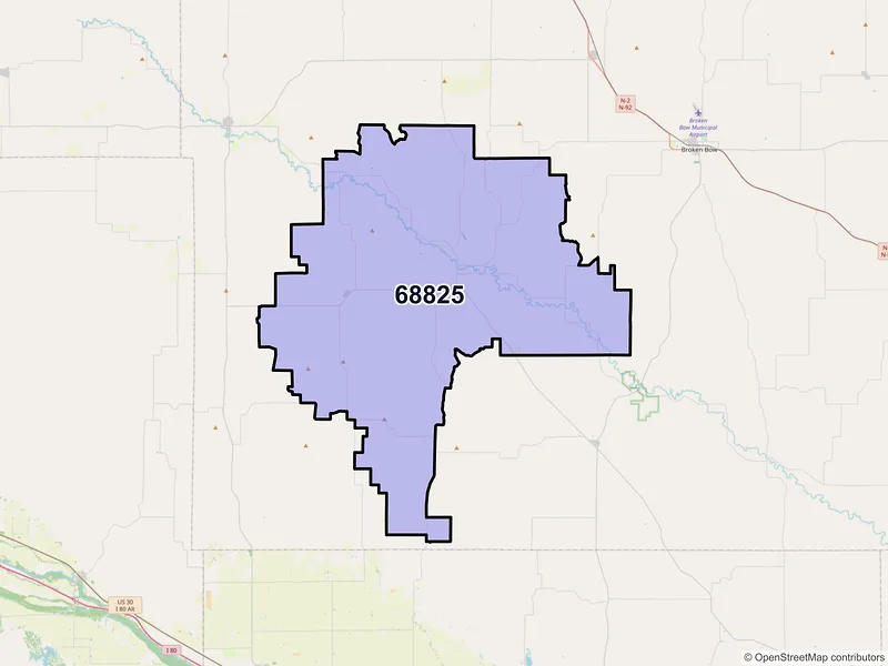 Map of ZIP Code 68825 — Callaway, NE