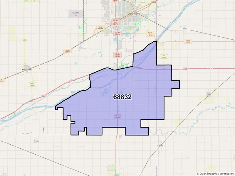Map of Doniphan, Nebraska and ZIP codes