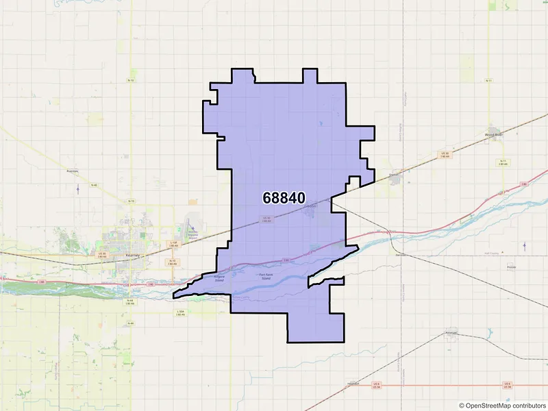 Map of ZIP Code 68840 — Gibbon, NE