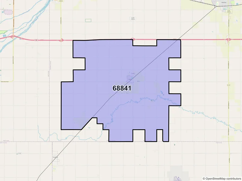 Map of ZIP Code 68841 — Giltner, NE