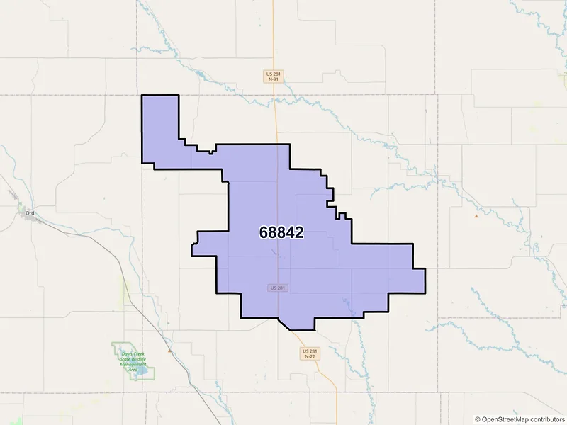 Map of ZIP Code 68842 — Greeley, NE
