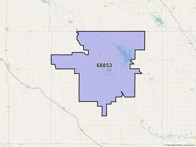 Map of Loup City, Nebraska and ZIP codes