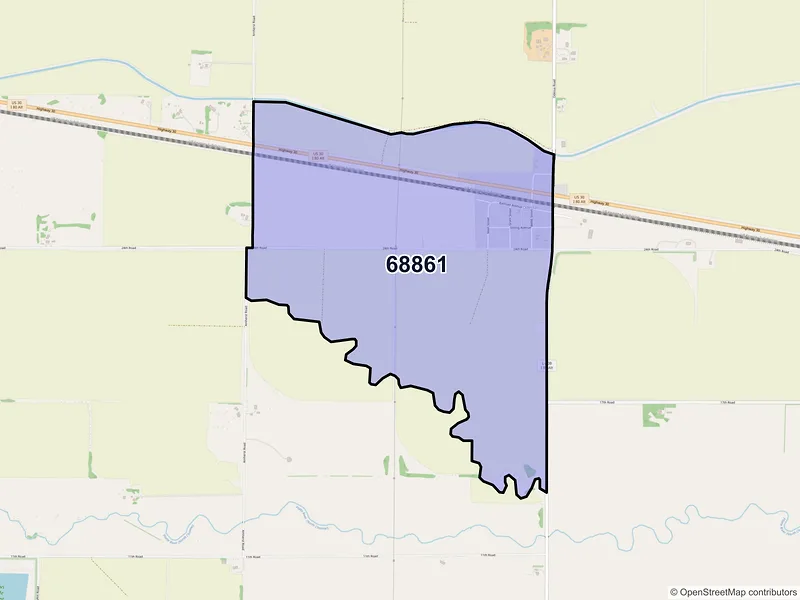 Map of Odessa, Nebraska and ZIP codes