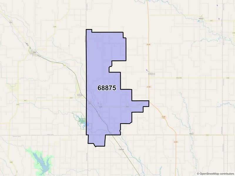 Map of Scotia, Nebraska and ZIP codes
