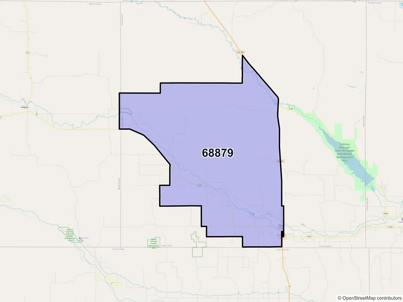 Map of Taylor, Nebraska and ZIP codes