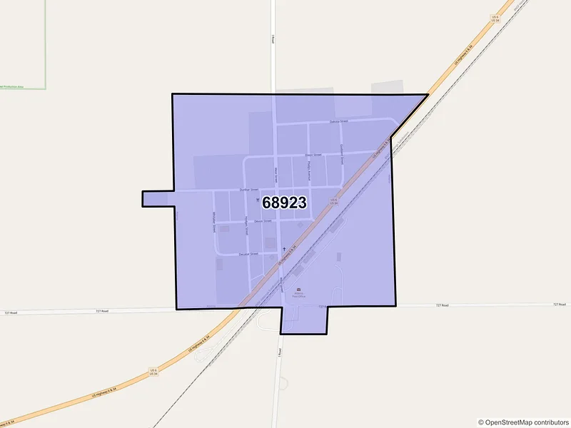 Map of Atlanta, Nebraska and ZIP codes