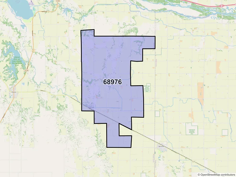 Map of ZIP Code 68976 — Smithfield, NE