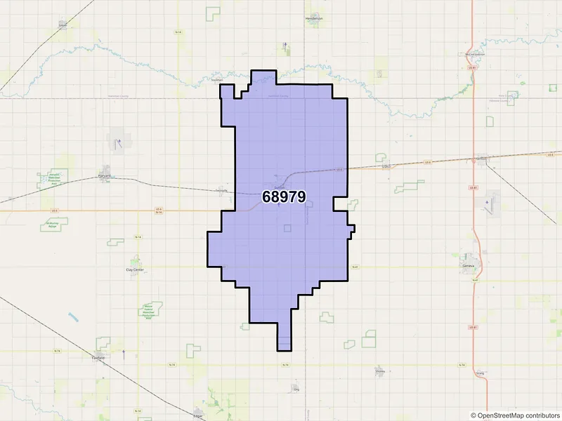 Map of ZIP Code 68979 — Sutton, NE