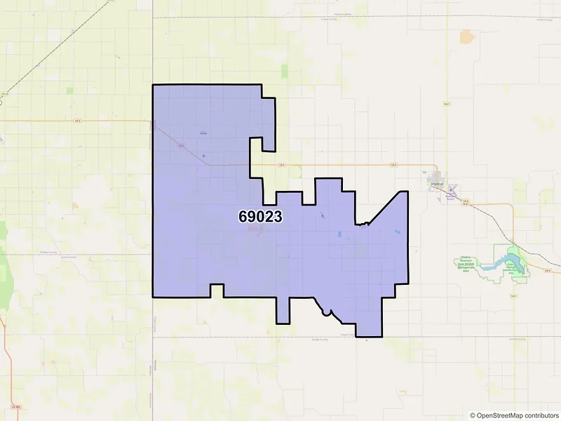 Map of ZIP Code 69023 — Champion, NE