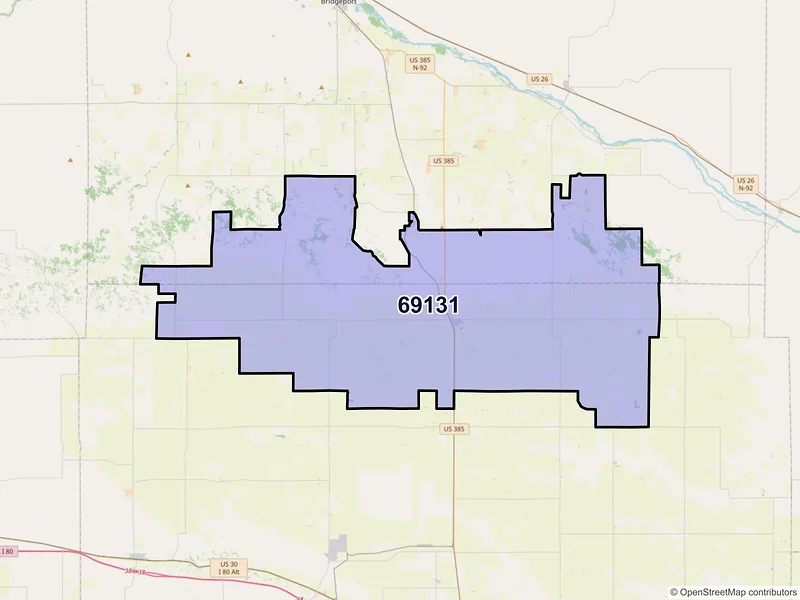Map of ZIP Code 69131 — Dalton, NE