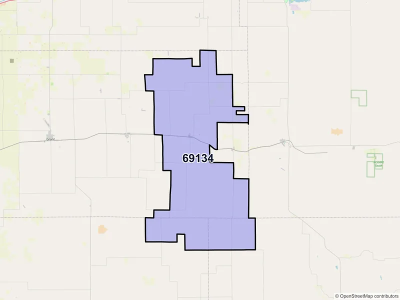 Map of Elsie, Nebraska and ZIP codes